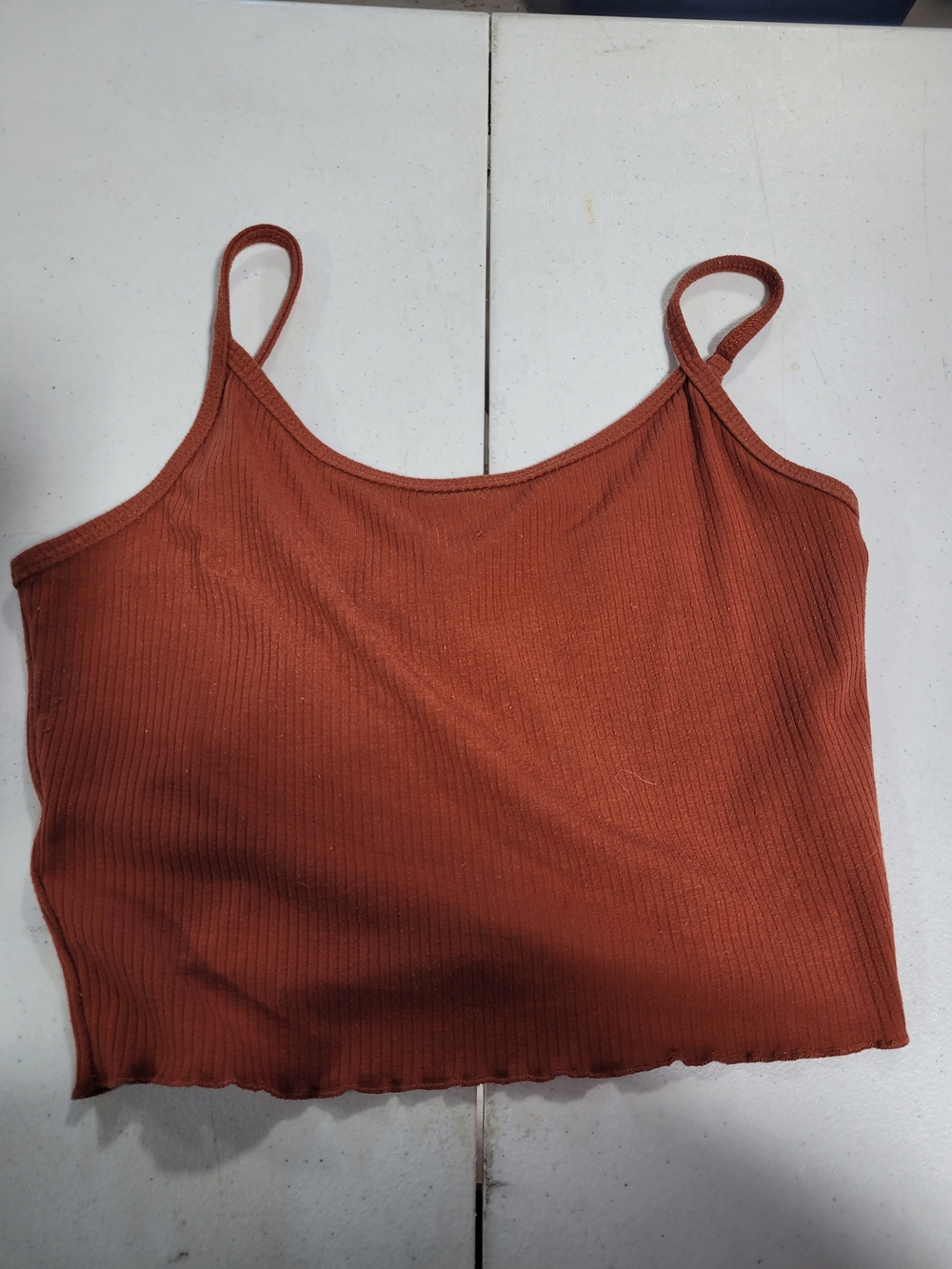 Audrey 3+1 Ribbed Rust-Brown Camisole - Picture 1 of 4